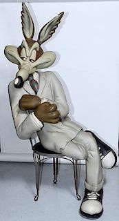 Warner Bros Wylie Coyote resin figure probably from a cartoon premier 38" x 66"