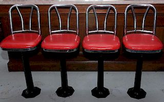 Set of four Woolworth counter stools from downtown location in Chattanooga
