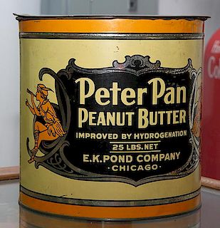 Peter Pan peanut butter 25 lb tin, 8 on a 10 point scale condition