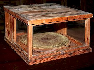 Country store cheese wheel display case 18" x 18" x 11"