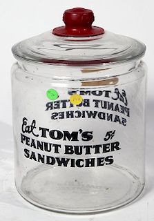Tom's Peanut Jar 14" x 9" with original top, in fine condition