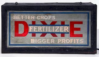 Dixie Fertilizer light up sign( A Pal Company, 18" x 10" x 4", letters have been recolored, working