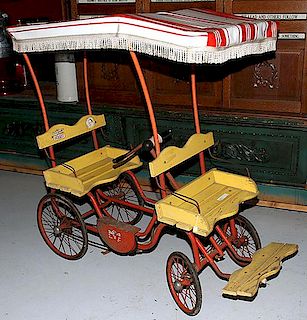 Gym Dandy surrey pedal car, this surrey on a local TV show in Chattanooga, "The Bob Brandy Show", very fine working condition