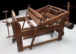 An early country loom and yarn winder, probably 19th century 47" x 61" x 40",
