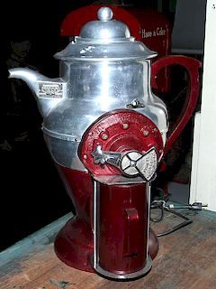 Store coffee grinder by American Duplex, professionally restored, 29" x 23", working condition