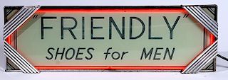 Neon "Friendly Shoes for Men" nice soft red working neon with original working frame 28" x 7" x 9