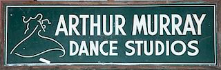 "Arthur Murray Dance Studios" self framed tin sign, nice condition, 24" x 70"