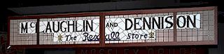 Rexall stained glass sign, "McLaughlin and Dennison Rexall Drug" 14' x 32", this sign comes in two sections and is bolted tog
