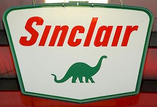 "Sinclair" porcelain two-sided sign, 40" x 50" near mint condition, original frame