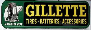 "Gillette Tires Batteries Accessories" tin 14" x 16'