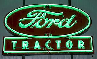 Neon "Ford Tractor" porcelain, near mint condition, working perfectly, 41" x 67"