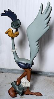 "Roadrunner" - a three dimensional resin statue which was probably a prop at a cartoon premier 26" x 48" x 10"