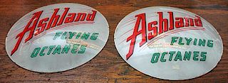 Ashland Gas Globe inserts, two pieces, some minor chipping on rim