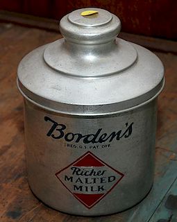 Bordens aluminium malted milk canister