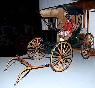 Paul Rabers Wheelworks Horse Buggy, Montgomery, IL model 2000, a contemporary masterpiece, 42" dia, back wheels, 37" front, p