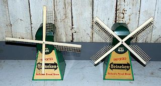 A pair of Heinekin light up widmills, top condition and working, 24" x 22"