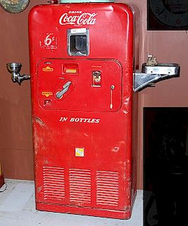 Coca-Cola Machine Vendo Model 27 needs restoration original condition white and colored water fountain on each side