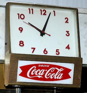 Coke light up electric clock fine condition 12" x 11"