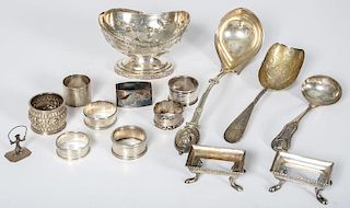 Coin and Sterling Silver, Including Ladles and Napkin Rings