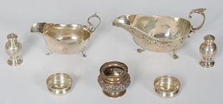 American Sterling Sauce Boats, Salts and Shakers, Including Theodore B. Starr and Bailey, Banks & Biddle