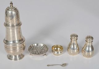 Sterling Salts, Shakers, and Muffineer