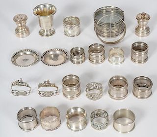 Sterling Napkins Rings, Shakers, Coasters and Other Accessories
