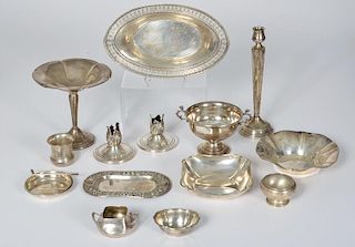 Sterling Compote, Candlesticks, Trays and Cups