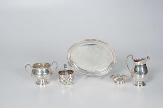 Cartier Silver Basket and Other Silver Hollowware