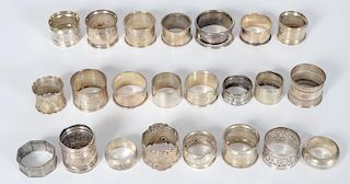 Sterling and .800 Silver Napkin Rings, Plus