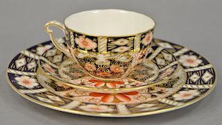 Royal Crown Derby thirty-five piece dessert set to include 12 cups, 12 saucers, and 11 plates, made in England for Tiffany & 