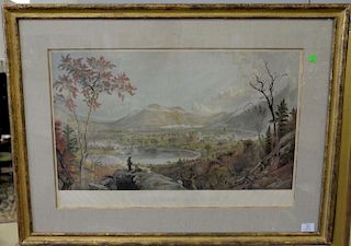 After Jasper Cropsey, chromolithograph, "American Autumn" Starrucca Valley Erie Road.  sight size 18" x 27"