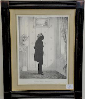 After William Henry brown, set of four Kellogg silhouette lithographs with tint stone including John Forsyth, Andrew Jackson,