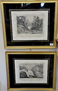 Pair of lithographs after Jacque-Gerard Milbert including Extremity of Adley's Falls and Commencement of the Falls of Canada 
