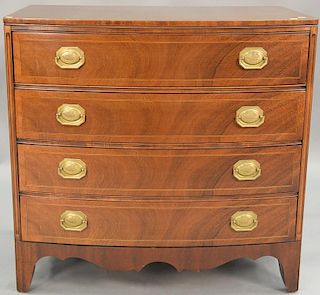 Robert Irwin mahogany bowfront chest. ht. 34in., wd. 36in., dp. 22in.