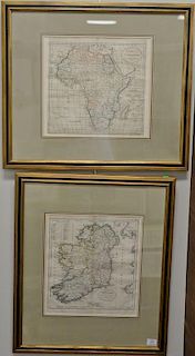 Set of five framed Carey's Atlas maps including Holland or the Seven United Provinces and the Netherlands, Scotland with the 