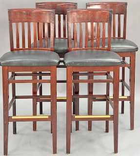 Set of four bar stools, total ht. 45in., seat ht. 32in.