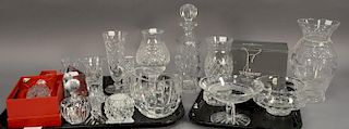 Twenty piece Waterford crystal lot including vases, dolphin, lamp, glasses, three Times Square New Years bowls in original bo