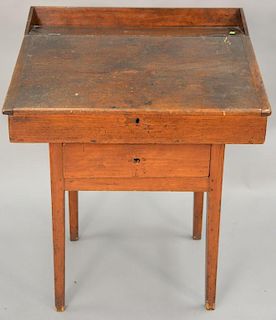 Primitive pine slant lid desk. Formerly part of the Old Newgate Prison Collection. ht. 37in, wd. 30 1/2in., dp. 24in.