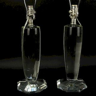 Pair of Visual Comfort & Co. Clear Crystal Lamps.