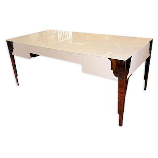 Large Contemporary Painted Desk. Unsigned. Good condition.