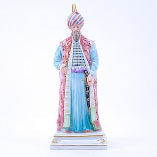 Herend "Philemon the Great" Porcelain Figurine. Signed, stamped Bort 1920, and numbered 5669 on underside. Rubbing otherwise