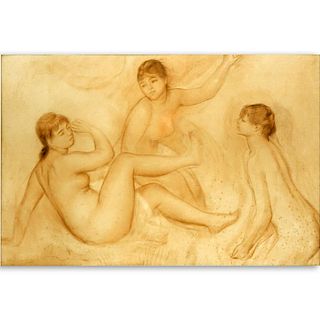 Pierre Auguste Renoir, French (1841 - 1919) Color lithograph "Three Female Nudes".