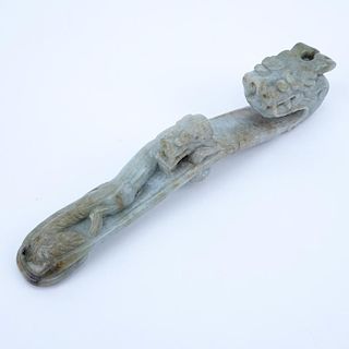 19/20th Century Chinese Jade Carved Belt Hook.