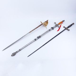 Collection of Three (3) Knights Templar Masonic Style Swords.