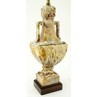 Mabro Lamp Co. Carved Onyx Chinoiserie Urn Lamp.