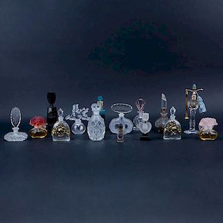 Collection of Fifteen (15) Perfume Bottles. Various makers including Lalique.