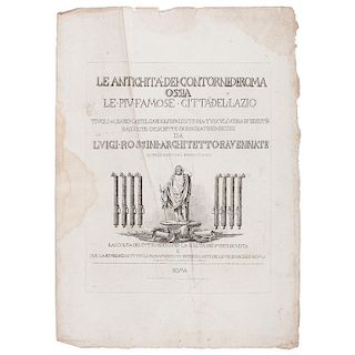 Roman Architecture Portfolio by Luigi Rossini, <i>Le Antichita Dei Contorni di Roma</i> and <i>Le Antichita a di Preneste e d