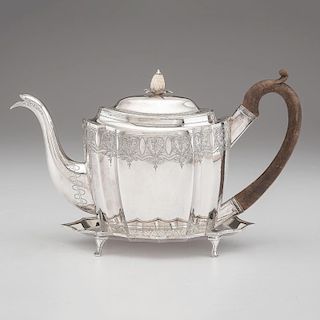 Georgian Sterling Teapot on Stand