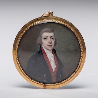 Georgian Portrait Miniature with Hairwork