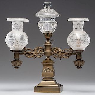 English Argand Lamp, Retailed by <i>B. Gardiner</i>